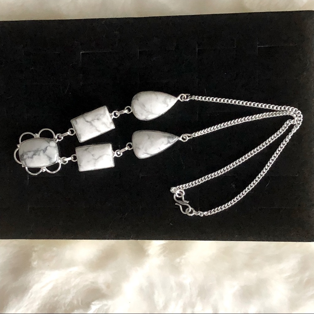 New silver necklace authentic stone